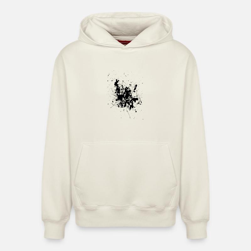 Noir.Splash - Sweat à capuche unisexe décontracté en coton biologique – de SPREAD - blanc cassé