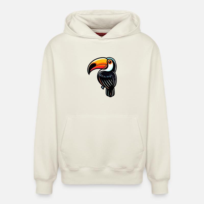 Toucan - Sweat à capuche unisexe décontracté en coton biologique – de SPREAD - blanc cassé