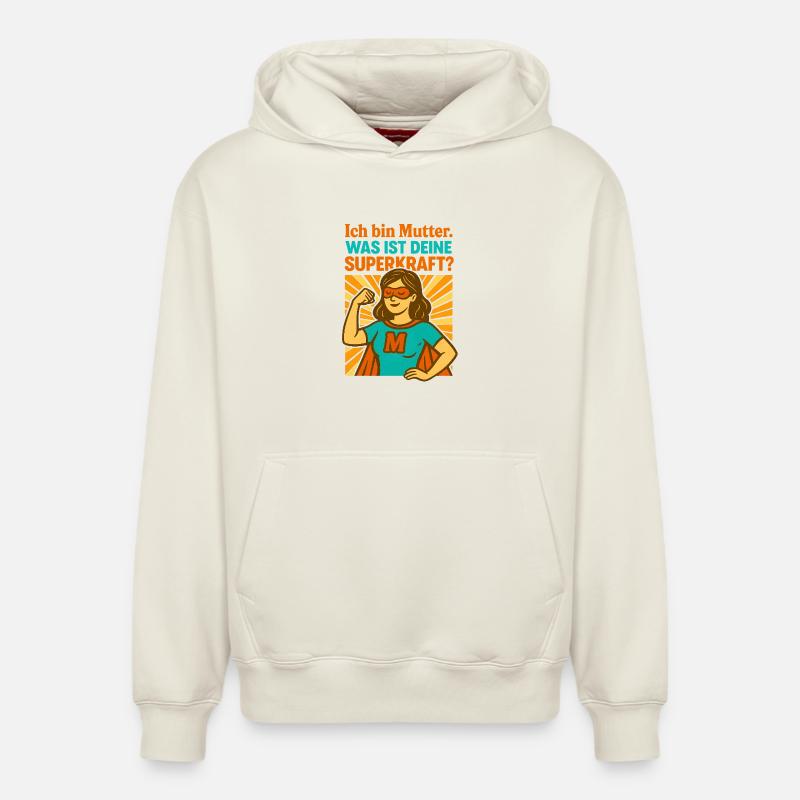 Super maman - Sweat à capuche unisexe décontracté en coton biologique – de SPREAD - blanc cassé