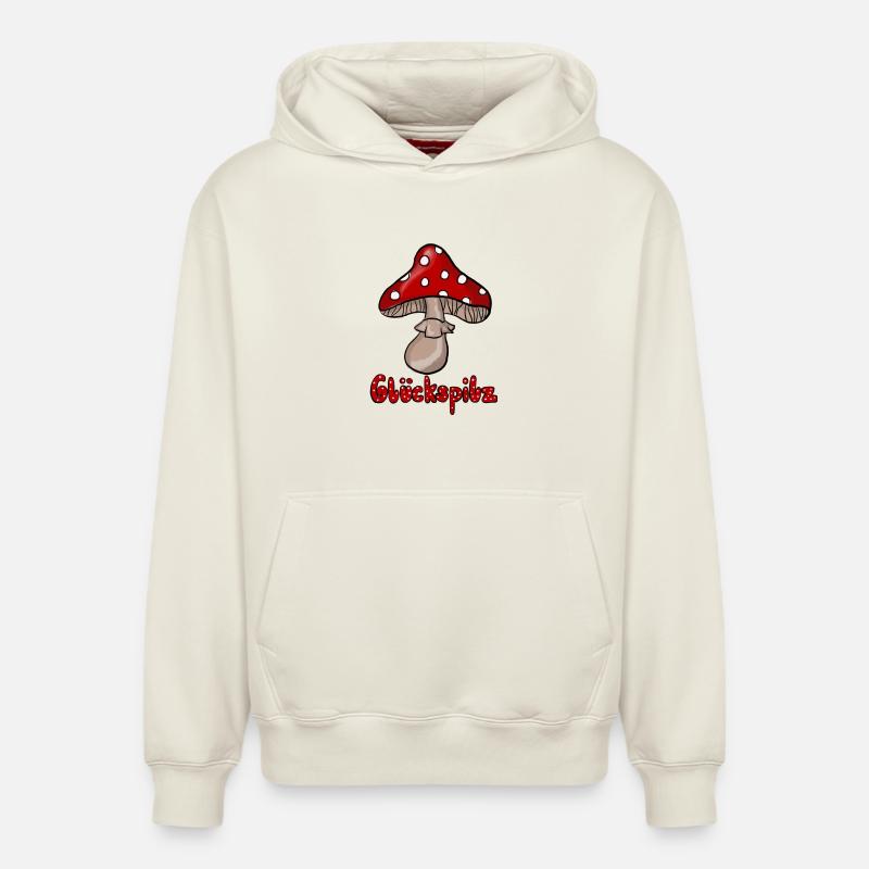 Veinard - Sweat à capuche unisexe décontracté en coton biologique – de SPREAD - blanc cassé