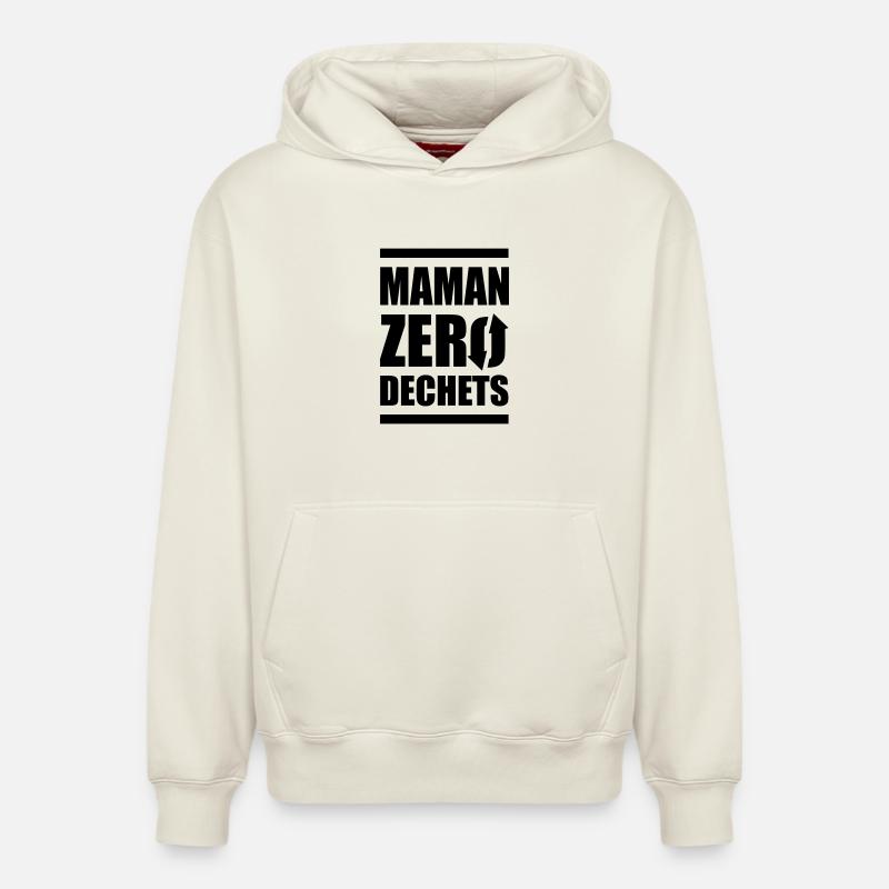 Maman zero dechets - Sweat à capuche unisexe décontracté en coton biologique – de SPREAD - blanc cassé