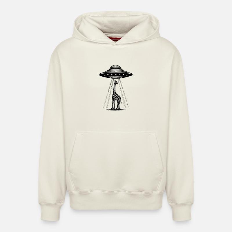 Girafe extraterrestre - Sweat à capuche unisexe décontracté en coton biologique – de SPREAD - blanc cassé