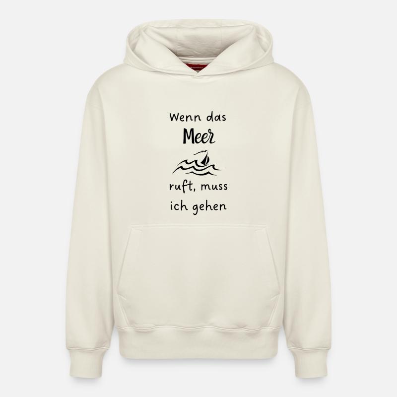 Wenn_das_Meer appelle - Sweat à capuche unisexe décontracté en coton biologique – de SPREAD - blanc cassé