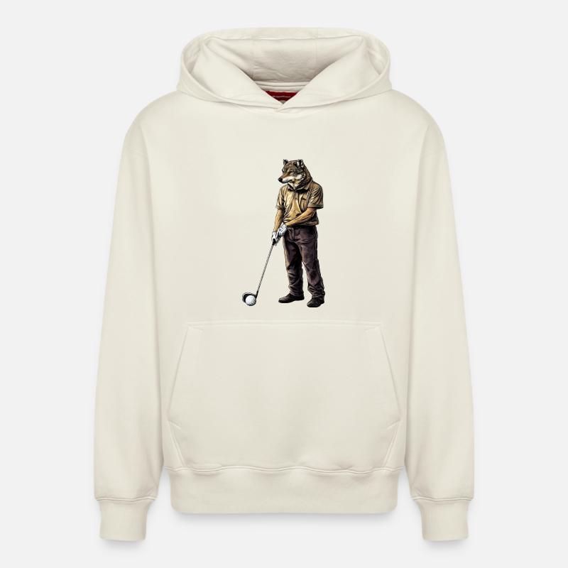 Wolves Golf - Sweat à capuche unisexe décontracté en coton biologique – de SPREAD - blanc cassé