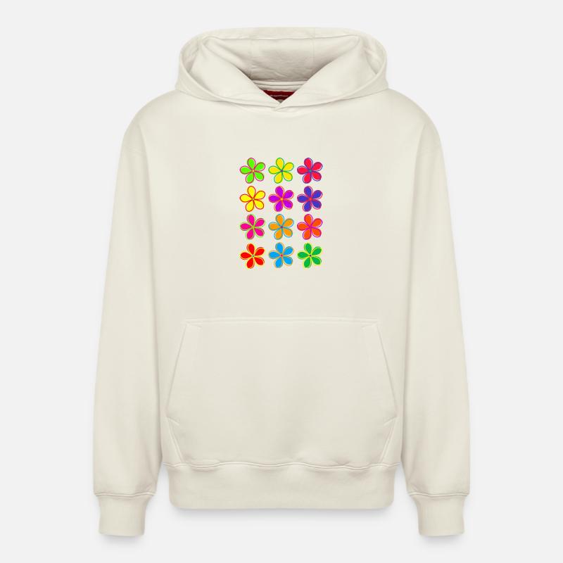 fleurs de marguerite - Sweat à capuche unisexe décontracté en coton biologique – de SPREAD - blanc cassé