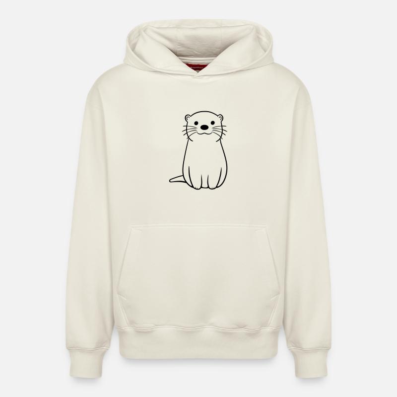 loutre - Sweat à capuche unisexe décontracté en coton biologique – de SPREAD - blanc cassé