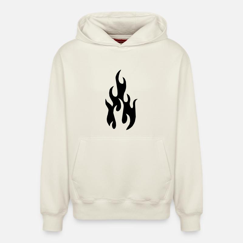 Flamme - Sweat à capuche unisexe décontracté en coton biologique – de SPREAD - blanc cassé