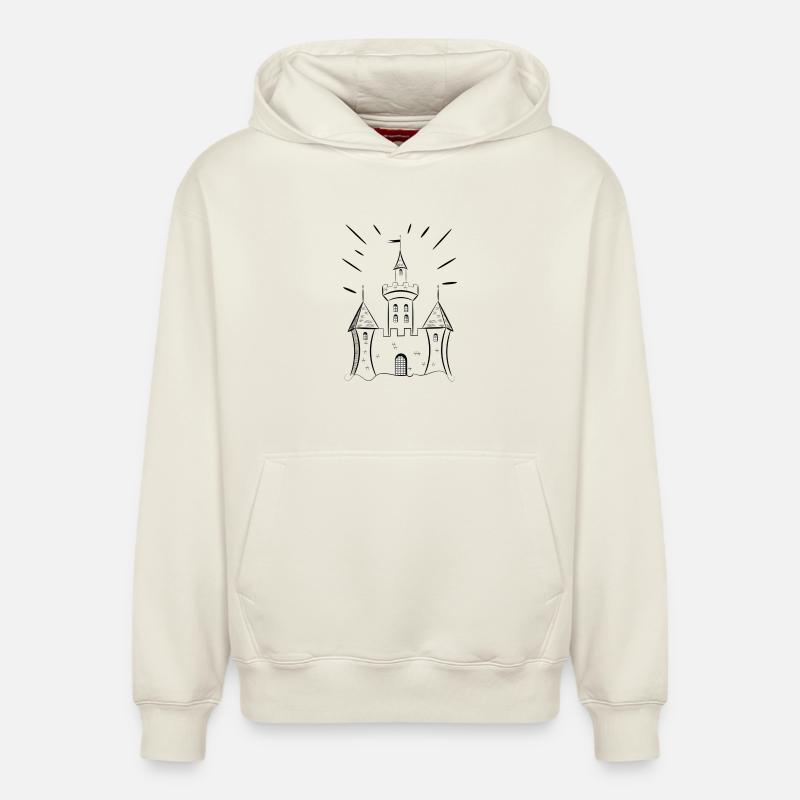 chateau - Sweat à capuche unisexe décontracté en coton biologique – de SPREAD - blanc cassé
