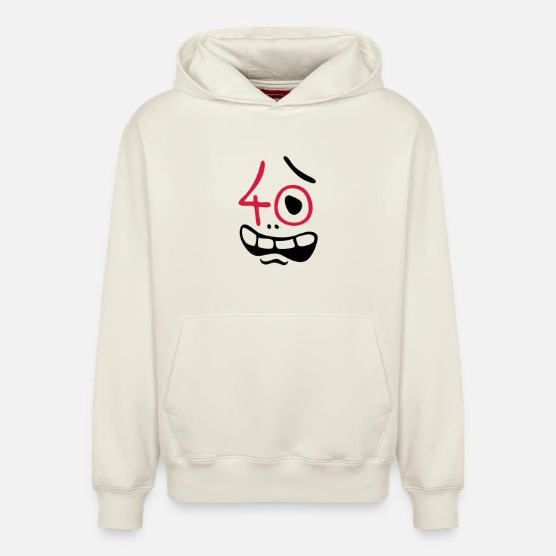 Uh oh, 40 ans! - Sweat à capuche unisexe décontracté en coton biologique – de SPREAD - blanc cassé