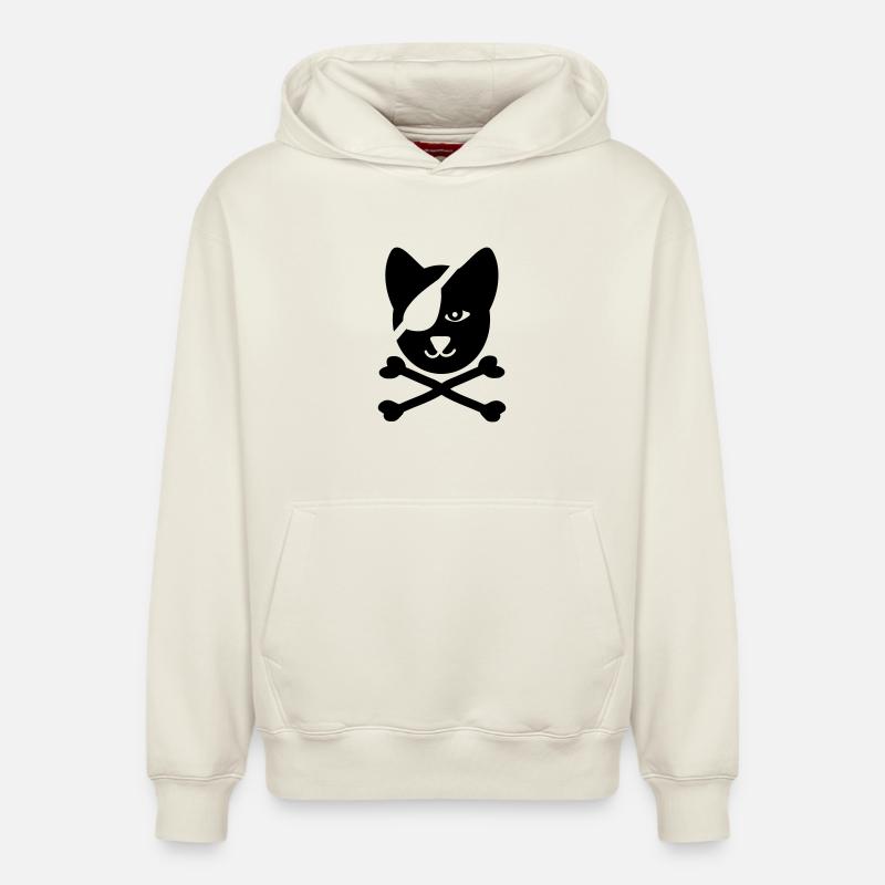 pirate - Sweat à capuche unisexe décontracté en coton biologique – de SPREAD - blanc cassé