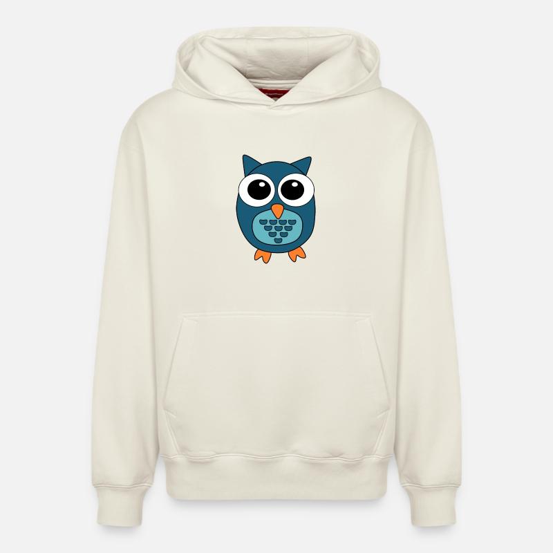 Eule blaue Eule - Relaxed Unisex Organic Hoodie – von SPREAD - Naturweiß