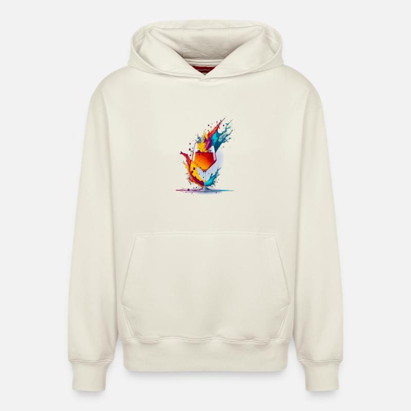 Cocktail - Sweat à capuche unisexe décontracté en coton biologique – de SPREAD - blanc cassé