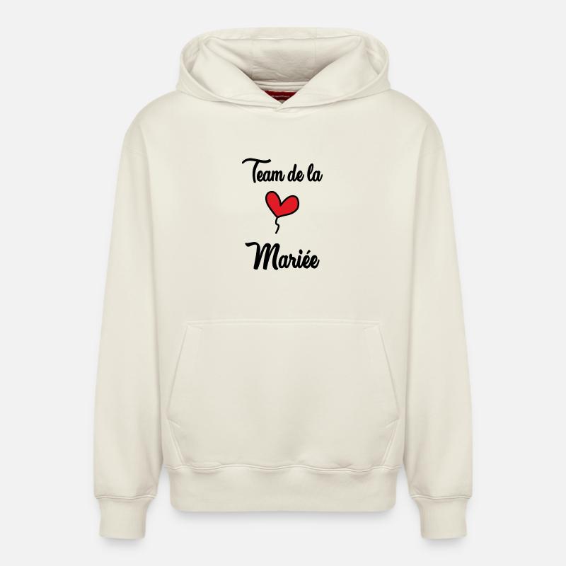 EVJF. TEAM MARIEE - Sweat à capuche unisexe décontracté en coton biologique – de SPREAD - blanc cassé