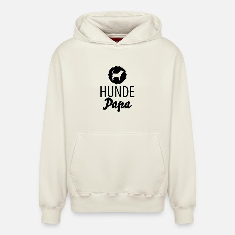 Papa chien - Sweat à capuche unisexe décontracté en coton biologique – de SPREAD - blanc cassé