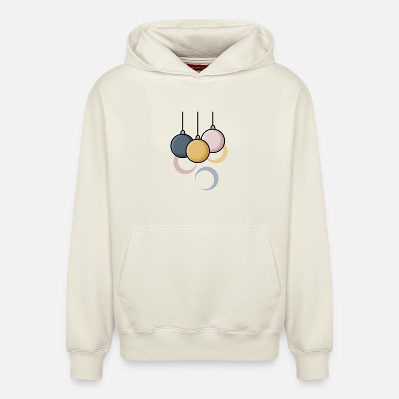 Boules de Noël modernes - Sweat à capuche unisexe décontracté en coton biologique – de SPREAD - blanc cassé