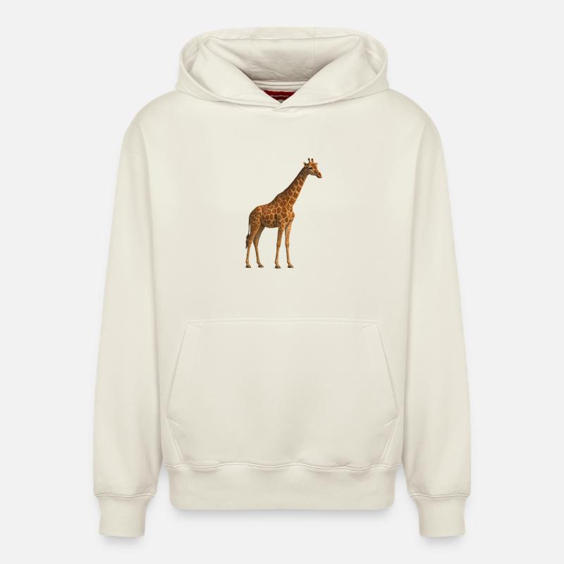 Girafe dans un ton naturel - Sweat à capuche unisexe décontracté en coton biologique – de SPREAD - blanc cassé