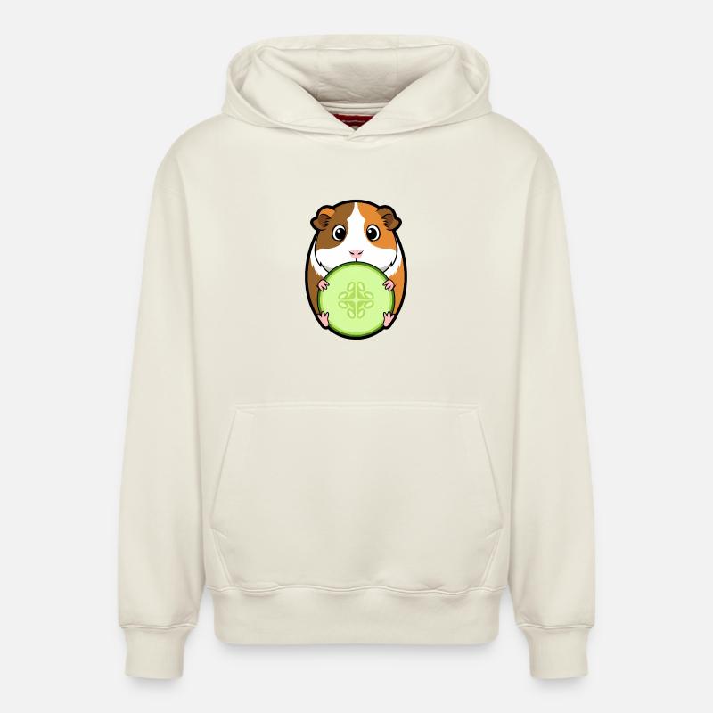Comedy Cobaye et Concombre - Sweat à capuche unisexe décontracté en coton biologique – de SPREAD - blanc cassé