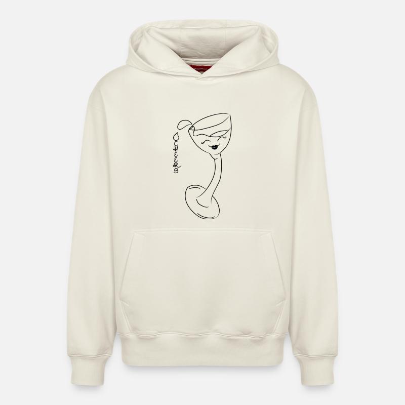 Santé ! - Sweat à capuche unisexe décontracté en coton biologique – de SPREAD - blanc cassé