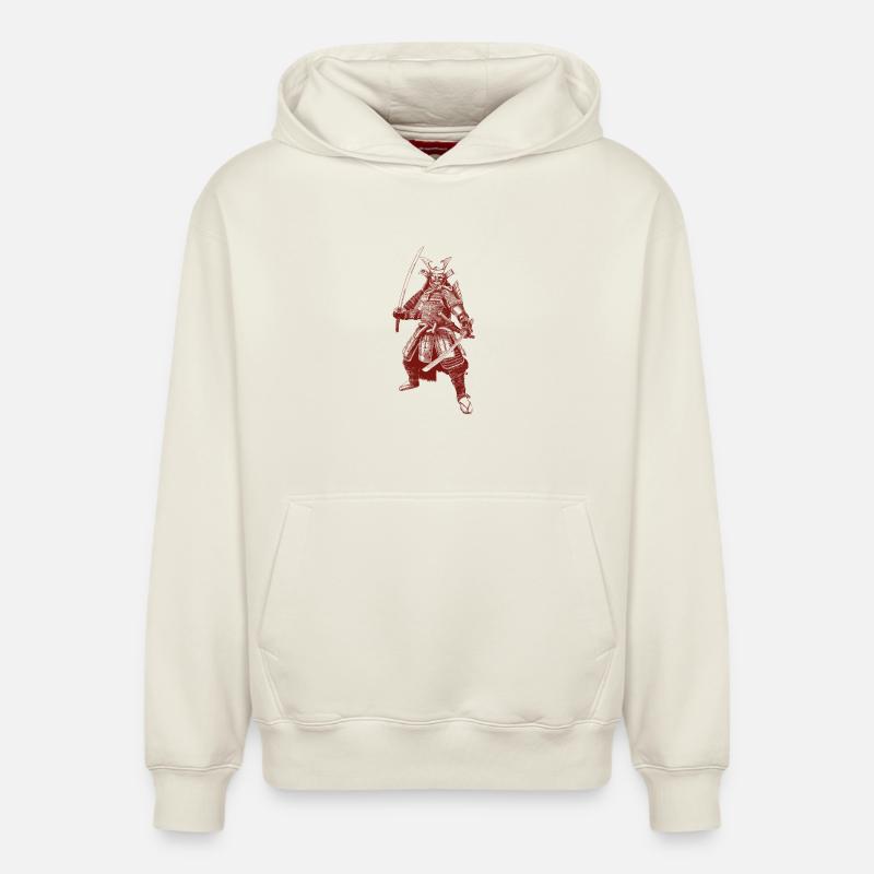 Samurai - Sweat à capuche unisexe décontracté en coton biologique – de SPREAD - blanc cassé
