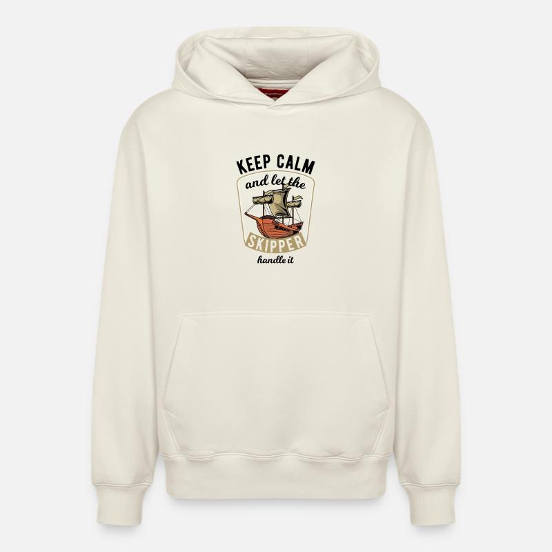Keep Calm Sailing - Sweat à capuche unisexe décontracté en coton biologique – de SPREAD - blanc cassé