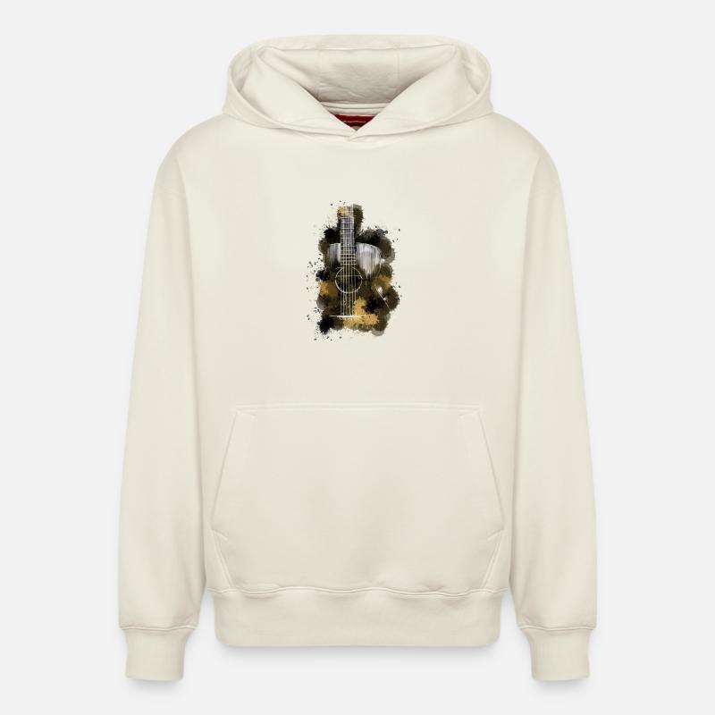 Guitare - Sweat à capuche unisexe décontracté en coton biologique – de SPREAD - blanc cassé