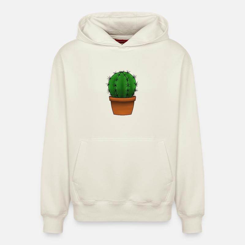 Cactus - Sweat à capuche unisexe décontracté en coton biologique – de SPREAD - blanc cassé