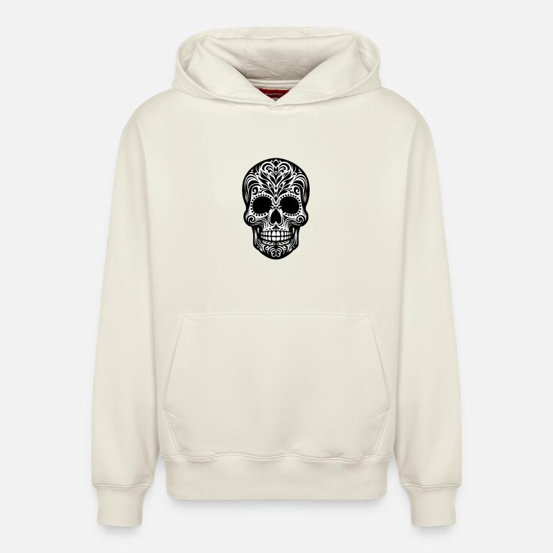 Santa Muerte - Sweat à capuche unisexe décontracté en coton biologique – de SPREAD - blanc cassé