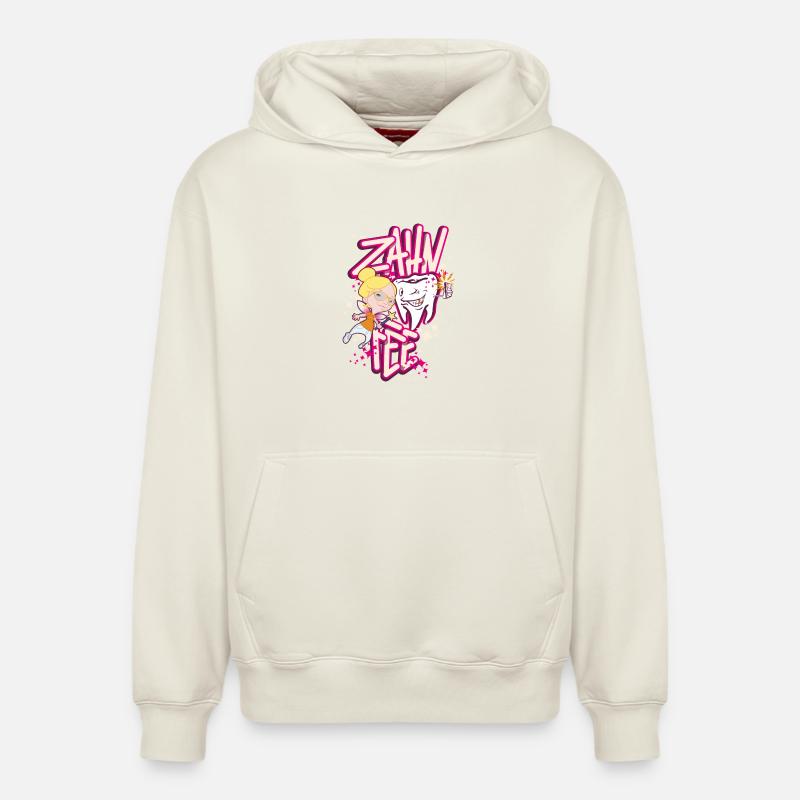 Zahnheldin Comiczauber - Relaxed Unisex Organic Hoodie – von SPREAD - Naturweiß