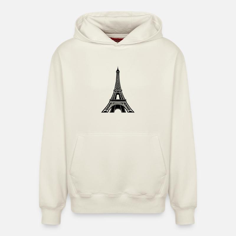 Tour Eiffel Paris - Sweat à capuche unisexe décontracté en coton biologique – de SPREAD - blanc cassé