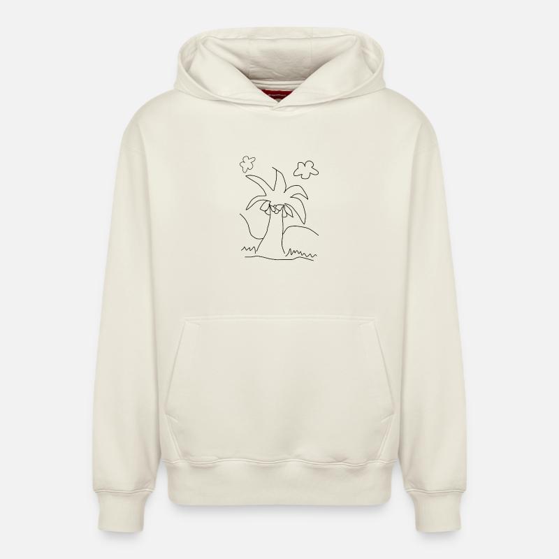 cocotier - Sweat à capuche unisexe décontracté en coton biologique – de SPREAD - blanc cassé
