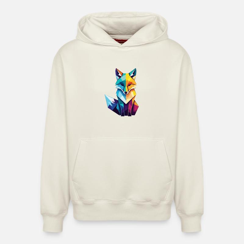 Renard - Sweat à capuche unisexe décontracté en coton biologique – de SPREAD - blanc cassé
