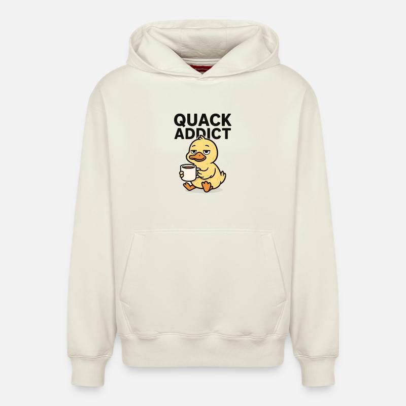 Chill Quack Coffee Club Design - Sweat à capuche unisexe décontracté en coton biologique – de SPREAD - blanc cassé