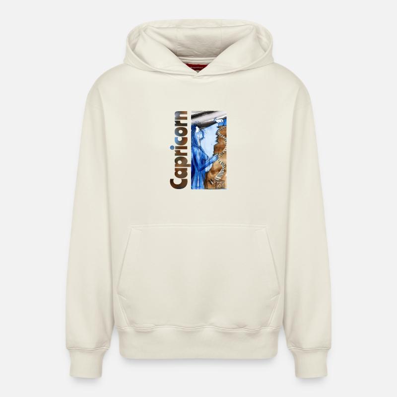 Sternzeichen Steinbock - Relaxed Unisex Organic Hoodie – von SPREAD - Naturweiß