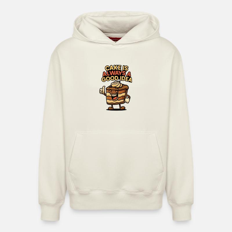 Gâteau Gâteau avec humour - Sweat à capuche unisexe décontracté en coton biologique – de SPREAD - blanc cassé