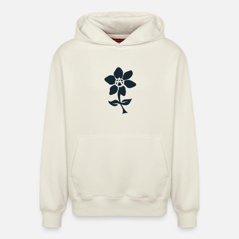 Fleur de l'anarchie - Sweat à capuche unisexe décontracté en coton biologique – de SPREAD - blanc cassé