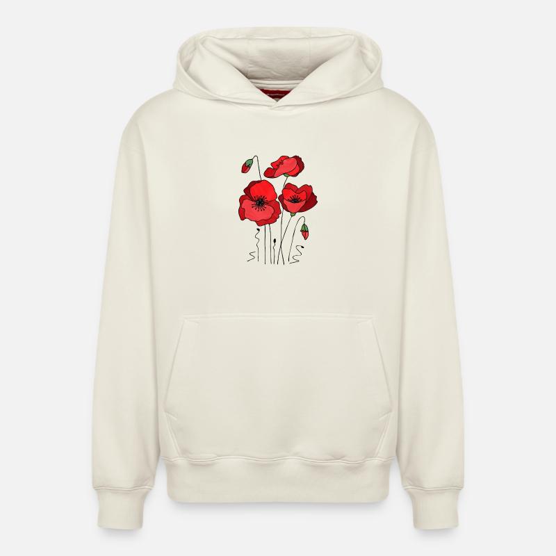 Blumen - Sweat à capuche unisexe décontracté en coton biologique – de SPREAD - blanc cassé