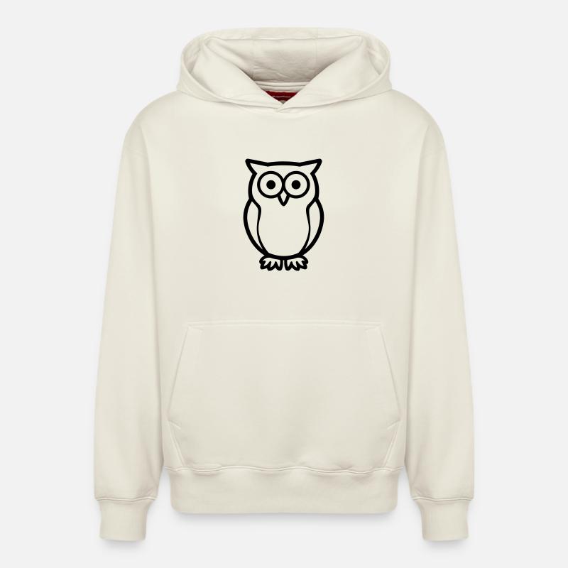 Eule - Relaxed Unisex Organic Hoodie – von SPREAD - Naturweiß