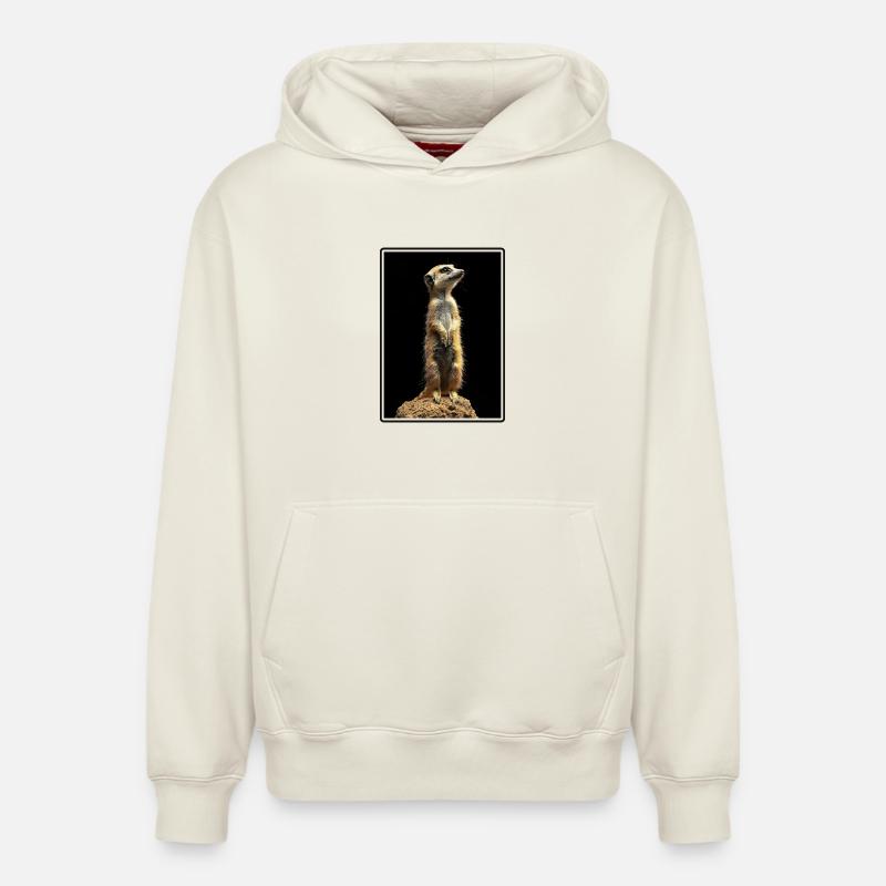 Suricate Erdmännchen - Sweat à capuche unisexe décontracté en coton biologique – de SPREAD - blanc cassé