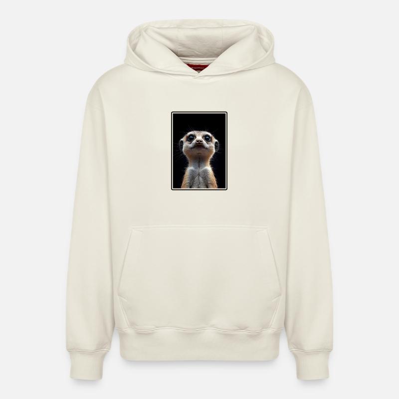 Suricate Erdmännchen - Sweat à capuche unisexe décontracté en coton biologique – de SPREAD - blanc cassé