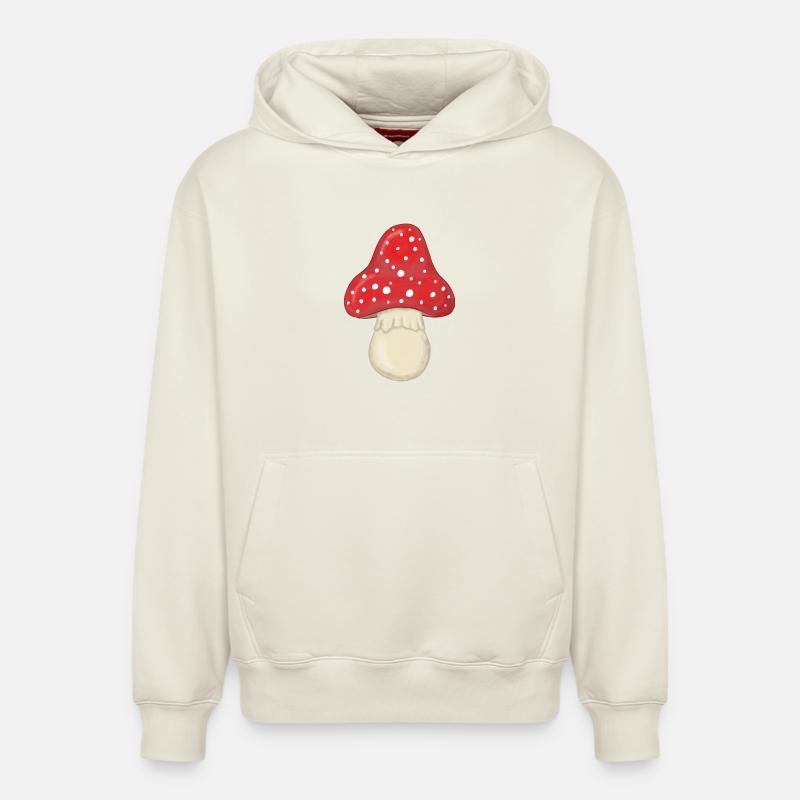 Champignon à mouches - Sweat à capuche unisexe décontracté en coton biologique – de SPREAD - blanc cassé