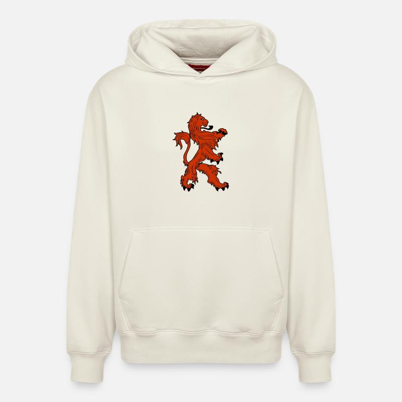 Lion d’orange Pays-Bas - Sweat à capuche unisexe décontracté en coton biologique – de SPREAD - blanc cassé