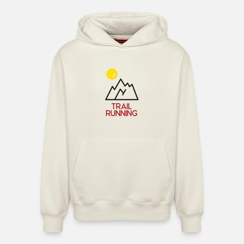Trail Running - Sweat à capuche unisexe décontracté en coton biologique – de SPREAD - blanc cassé
