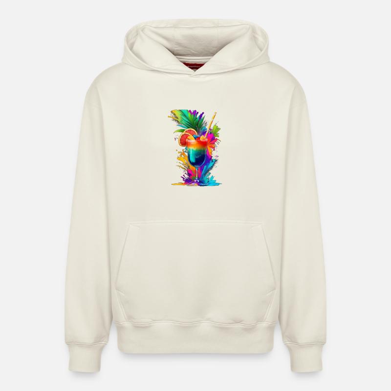 Cocktail Tropical - Sweat à capuche unisexe décontracté en coton biologique – de SPREAD - blanc cassé