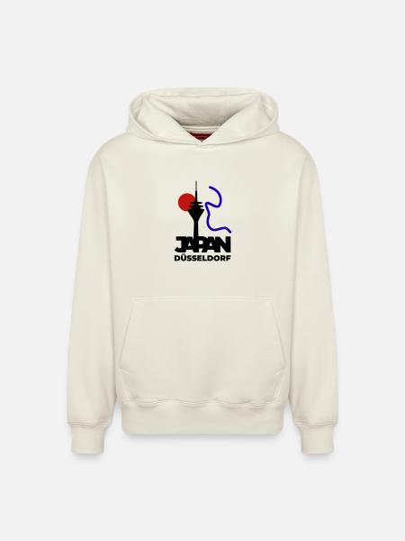 Japan goes Dusseldorf - Relaxed Unisex Organic Hoodie – by SPREAD - off white