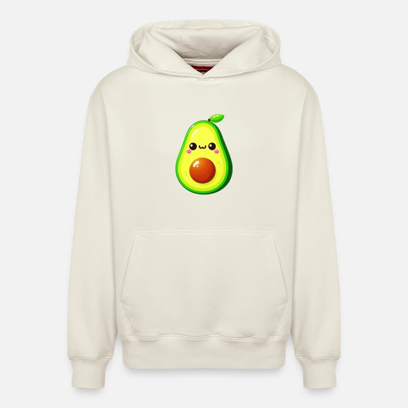 Avocat - Sweat à capuche unisexe décontracté en coton biologique – de SPREAD - blanc cassé