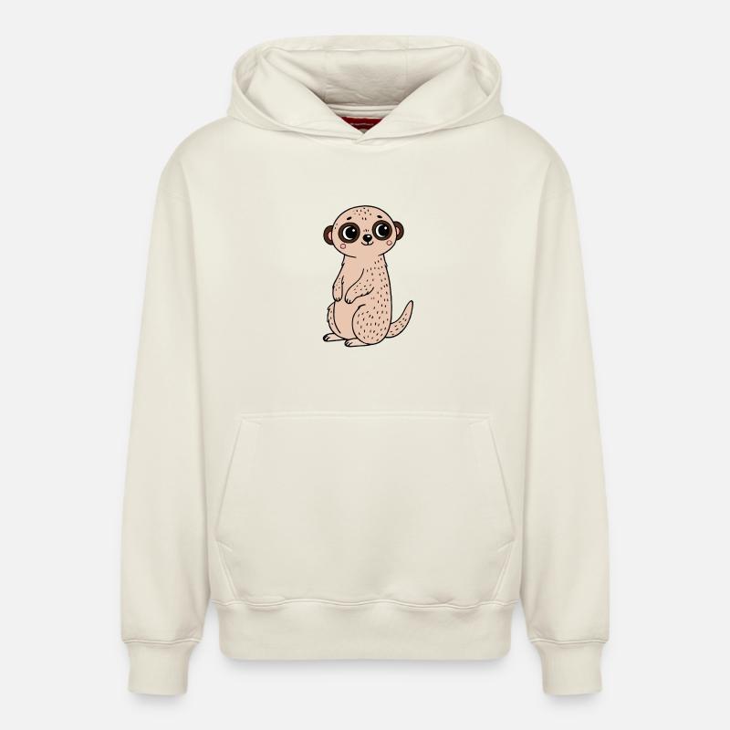 Suricate - Sweat à capuche unisexe décontracté en coton biologique – de SPREAD - blanc cassé