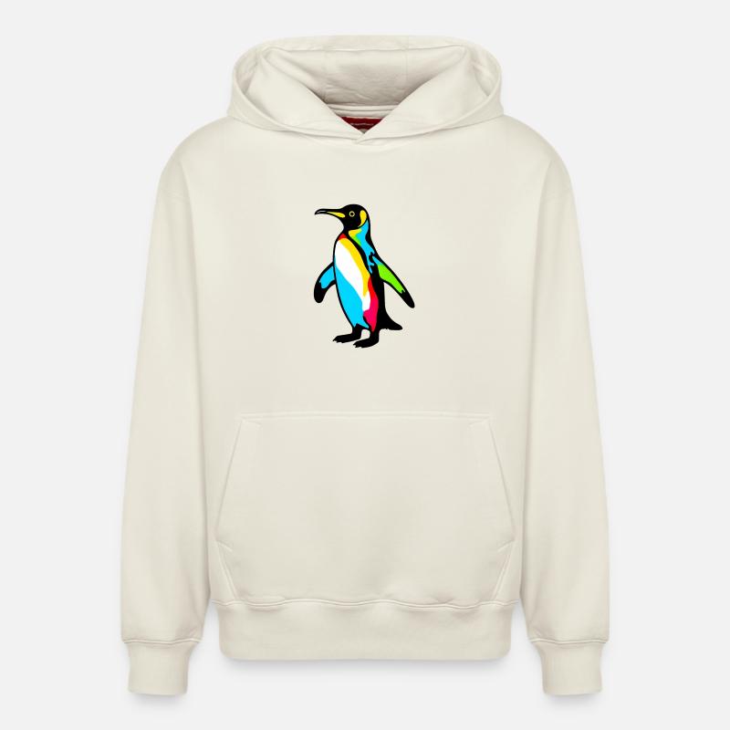 Pingouin - Sweat à capuche unisexe décontracté en coton biologique – de SPREAD - blanc cassé