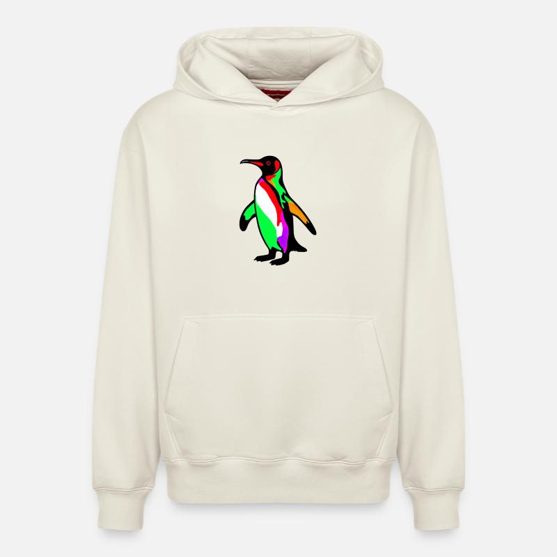 Pingouin - Sweat à capuche unisexe décontracté en coton biologique – de SPREAD - blanc cassé