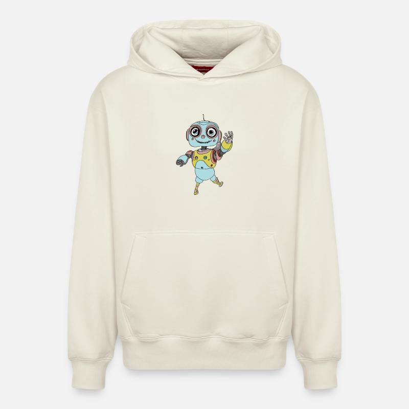 Compagnon cosmique - Sweat à capuche unisexe décontracté en coton biologique – de SPREAD - blanc cassé
