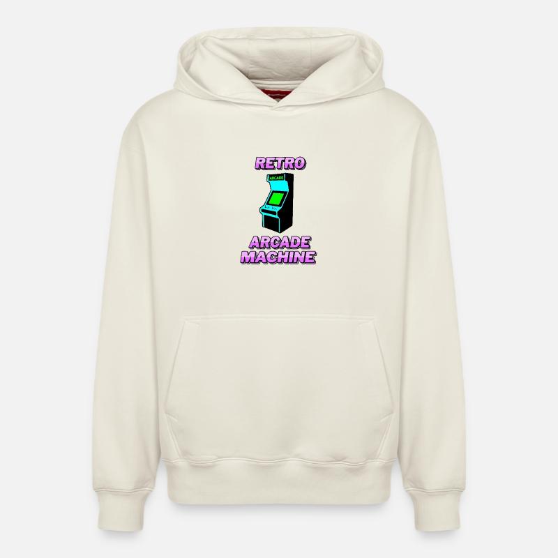 Retro arcade machine - Sweat à capuche unisexe décontracté en coton biologique – de SPREAD - blanc cassé